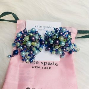 Kate Spade Sea Siren Statement Earrings KD241 Faux Pearl Blue New